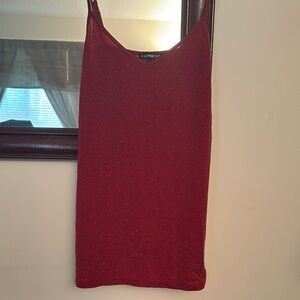 Express Red Glitter Tank Top